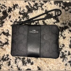 Coach  Leather Zip Wristlet